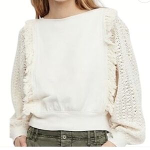Free People Ivory Textured Top